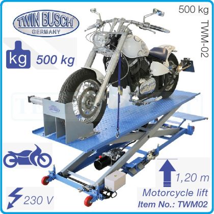 Подемник за мотоциклети, платформа електрохидравлична, 500Kg, h1200mm, Twin Busch, TWM02.