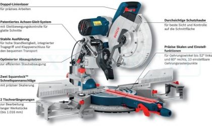 Настолна отрезна машина GCM 12 GDL Professional Bosch