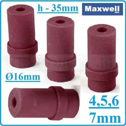 Дюзи, керамични, за пясъкоструйка, к-т, 4бр, h35mm, Ø16mm, 4-7mm, Maxwell