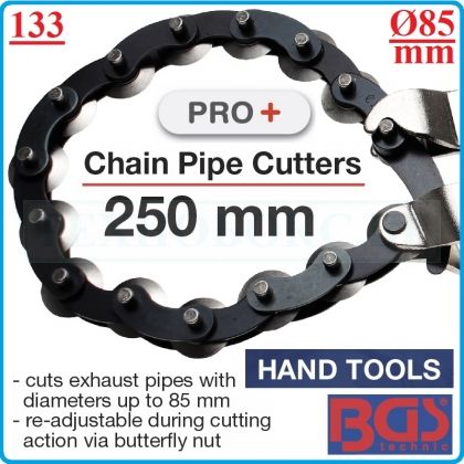 Верига с ролки за тръборез 250mm, за тръби, Ø85mm, BGS, 133-Kette