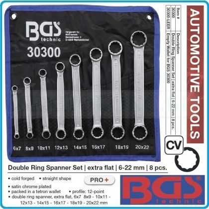 Ключове звезди, двустранни прави, к-т 8 части, CrV, от 6-22mm, BGS, 30300