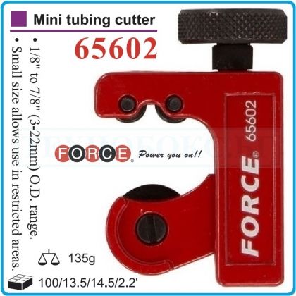 Тръборез винтов, мини, регулируем, за тръби от Ø3-22mm, Force, 65602