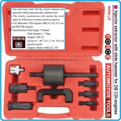 Скоба за дюзи с чук, 350mm, за Common Rail инжектори, к-т 8бр, Force, 909G5