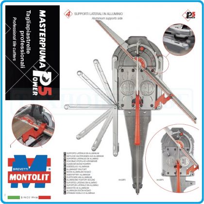 Машина за керамика, теракот, гранитогрес, 5 размера, 20x630-1610mm, Montolit, MASTERPIUMA POWER 5 63-161P5