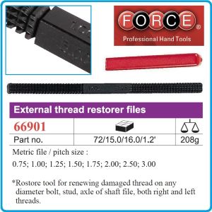 Пила за резби, чистене / възстановяване, 8 метрични стъпки от 0.75-3.00mm, Force, 66901.