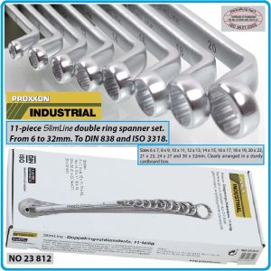Ключове лули от 6-32mm, DIN838, пълен к-т 11 части, пресовани и огънати на 75°, CrV, Proxxon, 23812.