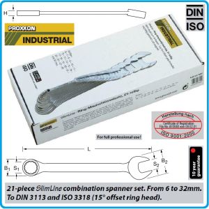Ключове звездогаечни DIN3113, к-т 21 части, 15°, CrV, от 6-32mm, Proxxon, 23 822.