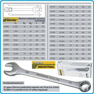 Ключове звездогаечни DIN3113, к-т 21 части, 15°, CrV, от 6-32mm, Proxxon, 23 822.