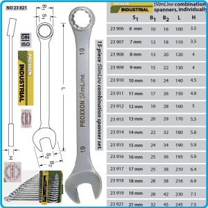 Ключове звездогаечни DIN3113, к-т 15 части, 15°, CrV, от 6-21mm, Proxxon, 23 821.