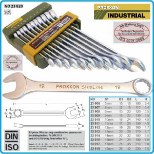 Ключове звездогаечни DIN3113, к-т 12 части, 15°, CrV, от 6-19mm, Proxxon, 23 820.