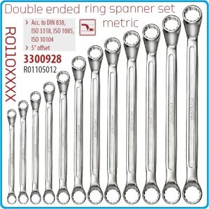 Ключове лули, ISO10104, DIN838, пълен к-т, 12 части, 5°, CrV, от 6-32mm, Gedore, R1105012.