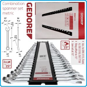 Ключове звездогаечни, от 6-32mm, к-т от 21 части, CrV, DIN3113, ISO3318, UD profile, Gedore, R9105021.
