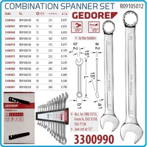 Ключове звездогаечни, от 10-32mm, к-т от 12 части, CrV, DIN3113, ISO3318, UD profile, Gedore, R9105012.