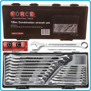 Ключове звездогаечни, от 6-24mm, к-т 16ч в кутия, 15°, CrV, DIN3113, ISO3318, Force, 5161.