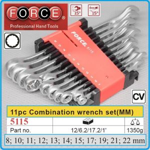 Ключове звездогаечни комбинирани, от 8-22mm, к-т 11 части, CrV, 15°, DIN3113, Force, 5115.