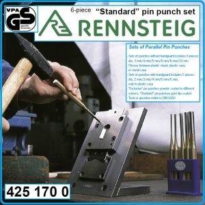 Избивачи цилиндрични к-т 6 части, за щифтове, Ø3-Ø10x150mmL, DIN6450, RENNSTEIG, 4251700.