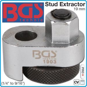 Шпилковадач от 6.3-14.3mm, екстрактор за болтове и винтове, захват hex19mm, BGS, 1903.