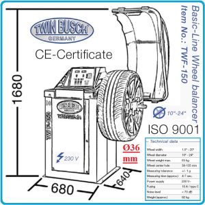 2в1, Баланс и демонтаж машини за гуми, к-т 10"-24″, 230V - 1.1kW, полуавтоматични, Twin Busch, TWF-150 + TWX-610.