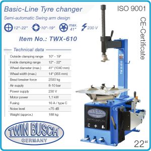 2в1, Баланс и демонтаж машини за гуми, к-т 10"-24″, 230V - 1.1kW, полуавтоматични, Twin Busch, TWF-150 + TWX-610.