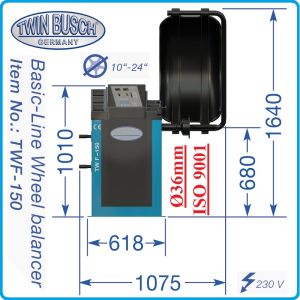 3в1, Подемник + Баланс + Демонтаж машини, к-т 4.2t, 22″, 230V, Twin Busch, TW 242 M, TWF-150 + TWX-610.