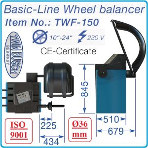 3в1, Подемник + Баланс + Демонтаж машини, к-т 4.2t, 22″, 230V, Twin Busch, TW 242 M, TWF-150 + TWX-610.