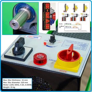 Струг за спирачни дискове, Ø320mm, мобилна машина 230V, 0.55kW  K-MAK, FDT 4000.