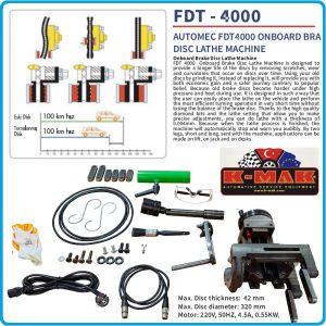 Струг за спирачни дискове, Ø320mm, мобилна машина 230V, 0.55kW  K-MAK, FDT 4000.