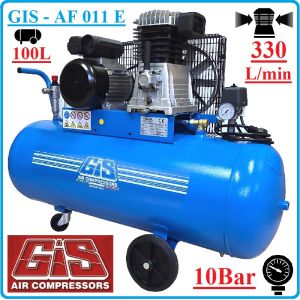 Компресор, Бутален, 100L, 330L/min, 10Bar, GIS, AF 011E