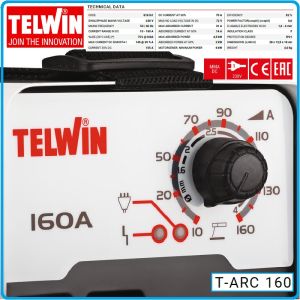 Инвертор, заваръчен апарат, ACX 160A, Ø1.6-3.2mm, MMA DC, Telwin, T-ARC 160, 816161.
