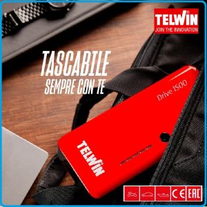 Стартиращо устройство 1500A, външна батерия, 12V, LiPo, 12Ah, Telwin, DRIVE 1500, 829569.