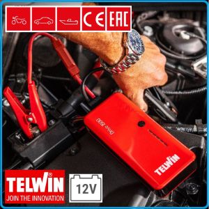 Стартиращо устройство 1500A, външна батерия, 12V, LiPo, 12Ah, Telwin, DRIVE 1500, 829569.