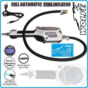 Пистолет дигитален за помпане на гуми, LCD, инфлатор, 10Bar, 3.7V, Wolfe, W-HJ919