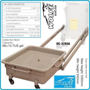Вана за източване на масла и шприц, 6.5l/min, 48/80l, за камиони, Wolfe, W-3285A