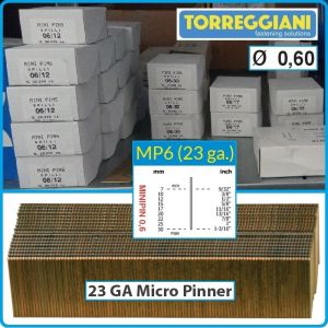 Щифтове - пирони за такер, 10-20 000бр, тип 23GA Ø0.64 x 12-30mm, Torreggiani, MP6-12-30.