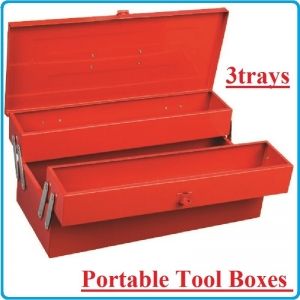 Кутия за инструменти, метална, 3 отделения, 460mm, TonGrun, TBC 121