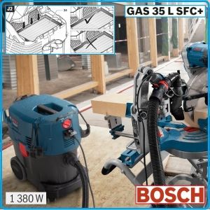 Прахосмукачка, сухо/мокро, 35Lt, 1380W, GAS 35 L SFC, Professional, Bosch