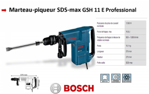 Къртач, електрически, SDS-max, GSH 11 E, Professional, Bosch