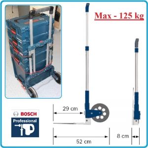 Количка за куфари, L-Boxx, сгъваема, усилена, до 125kg, Bosch, T125