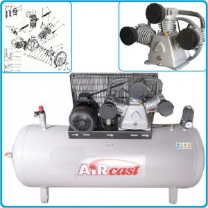 Компресор, Бутален, 500L, 880 L/min, 10Bar, AirCast, F500.LB75