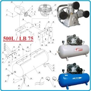 Компресор, Бутален, 500L, 880 L/min, 10Bar, AirCast, F500.LB75