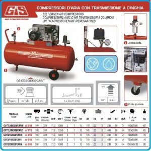 Компресор, Бутален, 100L, 330L/min, 10Bar, GIS, AF 011E