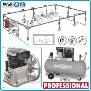 Компресор, Бутален, 100L, 330L/min, 10Bar, GIS, AF 011E