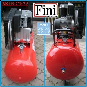 Компресор, Бутален, 270L, 840 L/min, 10Bar, Fini, BK119-270-7.5