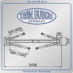 Подемник двуколонен, крик, горна синхронизация, 3.6t, Twin Busch, TW236PE B3.9