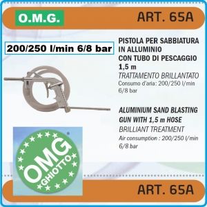 Пясъкоструен пистолет, пневматичен, за варел, 250l/m, 8Bar, OMG, 65A