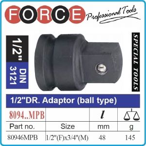 Адаптор със сачма ударен, Преход усилен, 1/2"(F)x3/4"(M), Force, 80946MPB