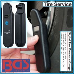 Манометър за гуми, цифров за налягане, 7Bar, точност, 1psi, BGS, 2101