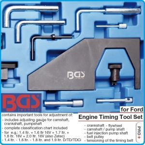 Комплект за двигатели Ford, центровка и синхронизиране, 23pcs, BGS, 8156