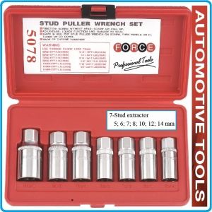 Екстрактори за шпилки к-т 7ч, 5-14mm, вложки шпилковадачи 1/2", Force, 5078