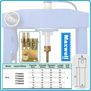 Избивачи / дорници за преса хидравлична к-т 11ч. 2-20t, Maxwell, TY20001A
